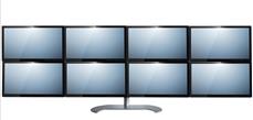 Soporte para ocho monitores simétrico en dos alturas de acero-carbono con ocho brazos articulables y-FLAT BS2-8A LCD