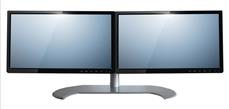 Soporte para dos monitores de acero-carbono con dos brazos articulables en disposición horizontal y -FLAT BS2-2A LCD